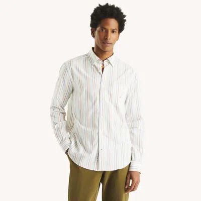 Nautica Mens Striped Shirt In White