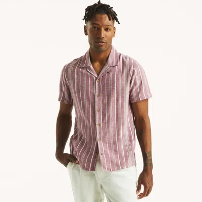 Nautica Mens Striped Short-sleeve Camp Shirt In Multi