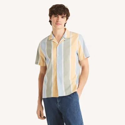 Nautica Mens Striped Short-sleeve Camp Shirt In Multi