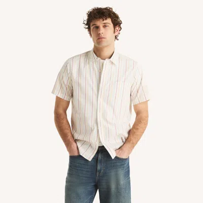 Nautica Mens Striped Short-sleeve Shirt In Neutral