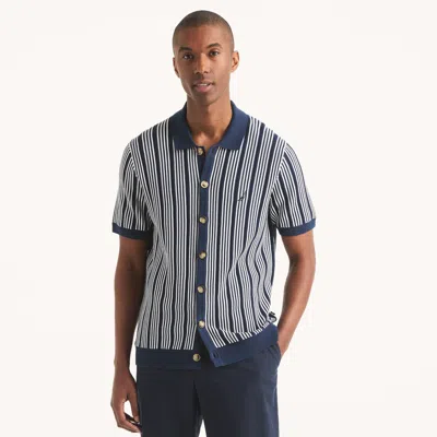 Nautica Mens Striped Sweater Polo In Multi