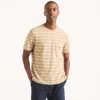 Nautica Mens Striped Textured Crewneck T-shirt In Brown