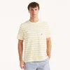 Nautica Mens Striped Textured Crewneck T-shirt In White
