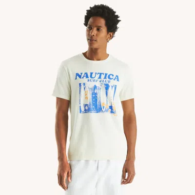Nautica Mens Surf Club Graphic T-shirt In Coconut Sorbet