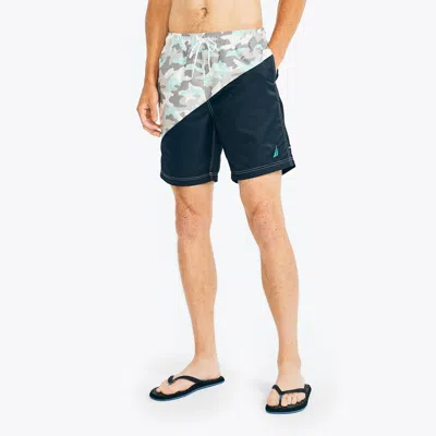 Nautica Mens Sustainably Crafted 8" Diagonal Stripe Quick-dry Swim In Multi