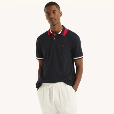 Nautica Mens Sustainably Crafted Classic Fit Deck Polo In Blue