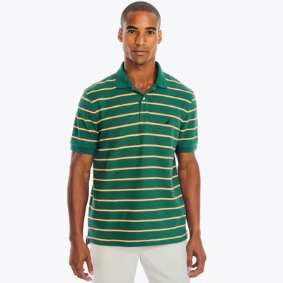 Nautica Mens Sustainably Crafted Classic Fit Striped Deck Polo In Green