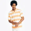 Nautica Mens Sustainably Crafted Classic Fit Striped Polo In Orange