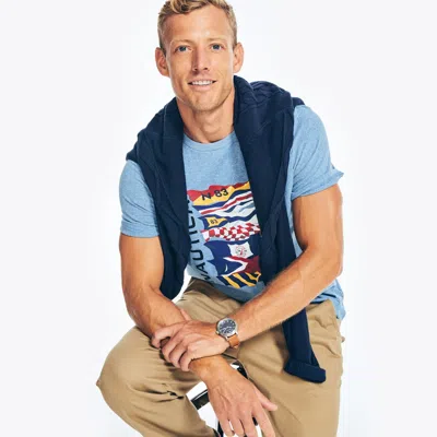 Nautica Mens Sustainably Crafted Flag Graphic T-shirt In Multi