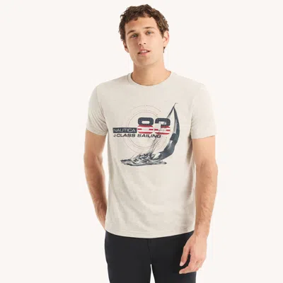 Nautica Mens Sustainably Crafted J-class Sailing Graphic T-shirt In Grey