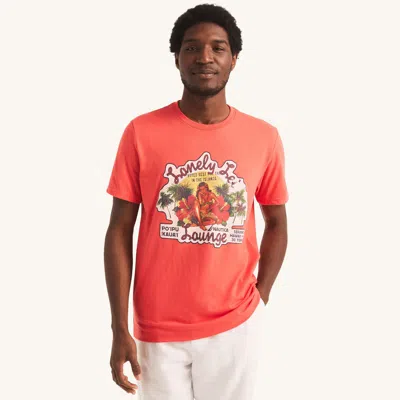 Nautica Mens Sustainably Crafted Lonely Lei Lounge Graphic T-shirt In Multi