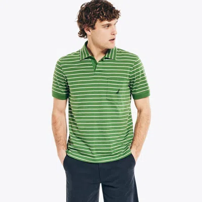 Nautica Mens Sustainably Crafted Striped Johnny Collar Polo In Multi