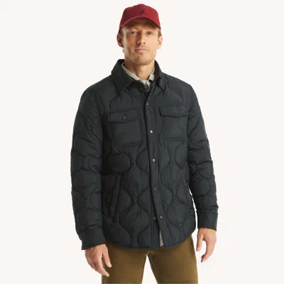 Nautica Mens Tempasphere Quilted Shirt Jacket In Blue