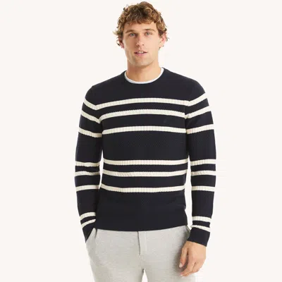 Nautica Mens Textured Crewneck Sweater In Black