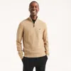 Nautica Mens Textured Quarter-zip Sweater In Neutral