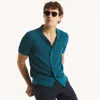 Nautica Mens Textured Sweater Polo In Black