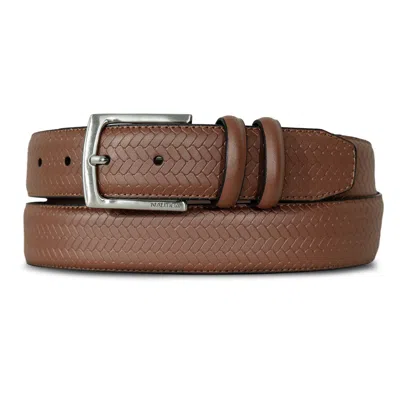 Nautica Mens Textured Woven Belt In Brown