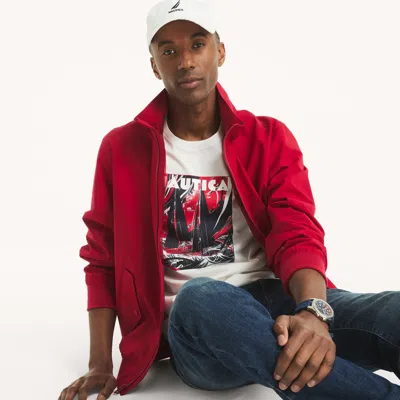 Nautica Mens Vintage Sailing Graphic T-shirt In Red