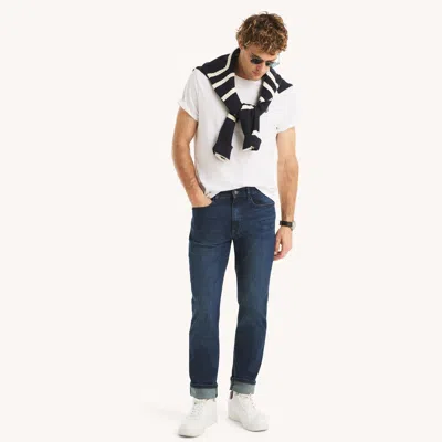 Nautica Mens Vintage Straight Stretch Denim In Blue