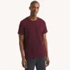 Nautica Mens Waffle Knit Striped Crewneck T-shirt In Burgundy