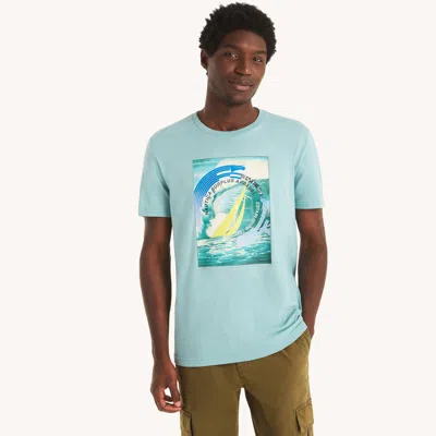 Nautica Mens Waves Graphic T-shirt In Multi