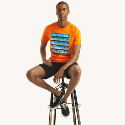 Nautica Mens West Coast Graphic T-shirt In Multi