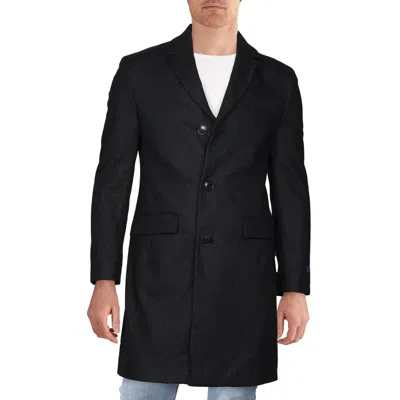 Nautica Mens Wool Blend Midi Car Coat In Pink