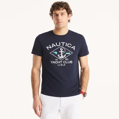 Nautica Mens Yacht Club Graphic T-shirt In Multi