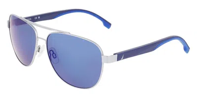 Nautica N107sp 040 Men's Sunglasses Silver Size 60 In Matte Silver
