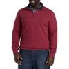 Nautica Mens Big & Tall Navtech Quarter-zip Sweatershirt In Autumn Berry
