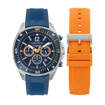 Nautica Nct Blue Sail Silicone Watch Box Set