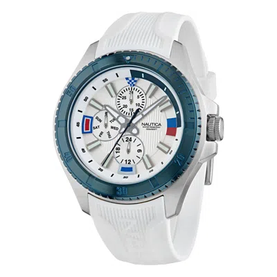 Nautica Nct Leeway Multi-function Silicone Watch In White