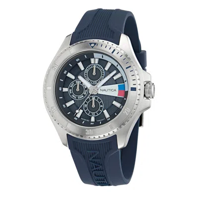 Nautica Nct Leeway Multi-function Watch With Silicone Strap