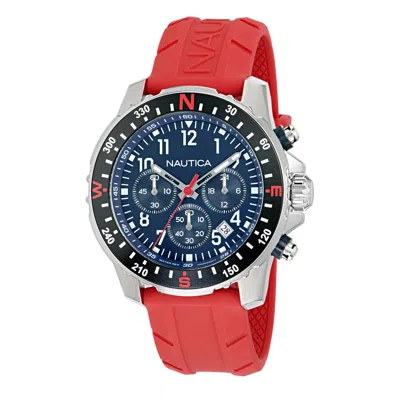 Nautica Nct Riding Sail Chronograph Watch With Silicone Strap In Pink