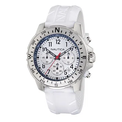Nautica Nct Riding Sail Chronograph Watch With Silicone Strap In Gray