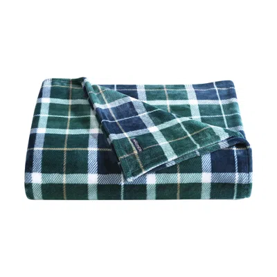 Nautica Northsail Plaid Navy King Blanket In Green
