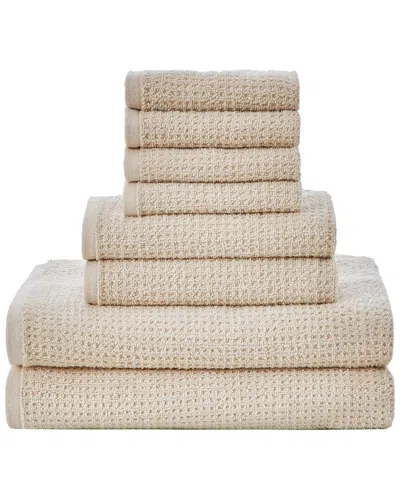 Nautica Oasis Solid 100% Cotton Terry 8 Piece Towel Set In Beige