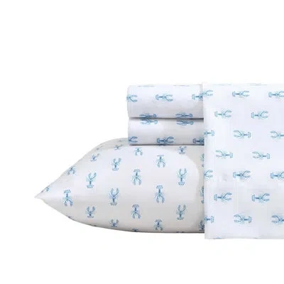 Nautica Ocean Breeze Cooling Striped Sheet Set In White,blue