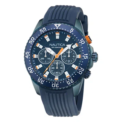Nautica One Chronograph Silicone Watch In Blue