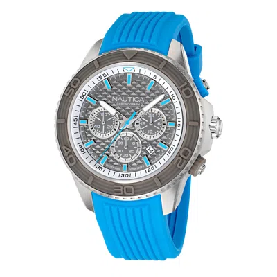 Nautica One Chronograph Watch With Silicone Strap In Blue