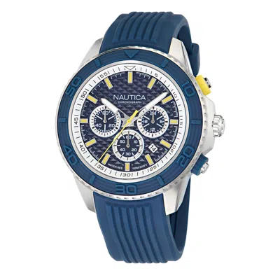 Nautica One Chronograph Watch With Silicone Strap In Blue