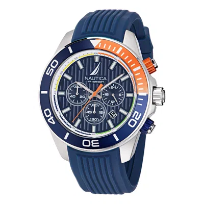 Nautica One Silicone Chronograph Watch In Blue