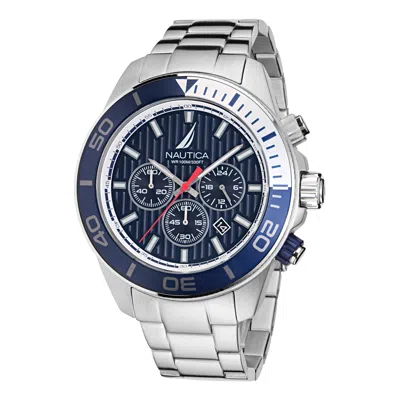 Nautica One Stainless Steel Chronograph Watch In Blue
