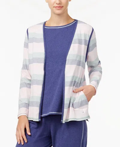 Nautica Open Lounge Cardigan In Multicolor