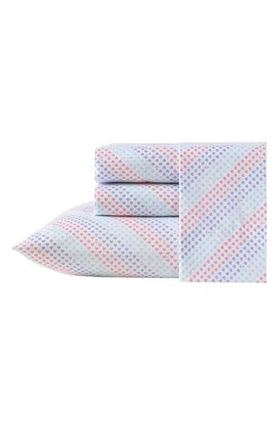 Nautica Oswald Heart Print Microfiber Sheet Set In Multi