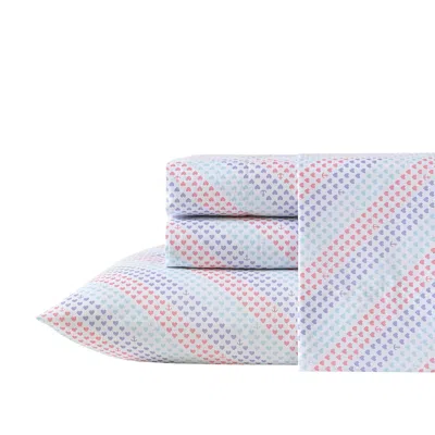 Nautica Oswald Hearts Purple Queen Sheet Set