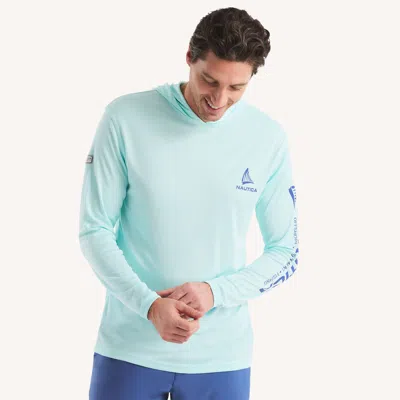 Nautica Otf Long-sleeve Hooded Pullover In Blue