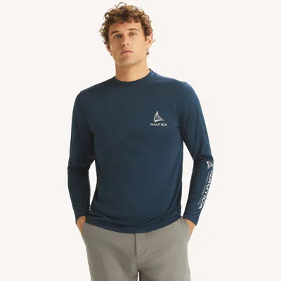 Nautica Otf Long-sleeve Performance Upf 50+ Shirt In Blue