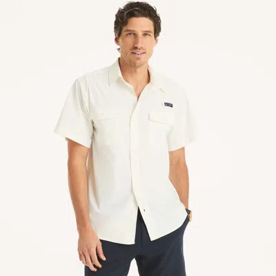 Nautica Otf Upf 50+ Short-sleeve Shirt In White
