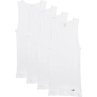 Nautica Pack Of 4 Tagless Cotton Tanks In White